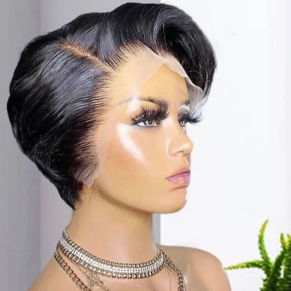 Pixie Cut Wig Transparent Lace Human Hair Wigs
