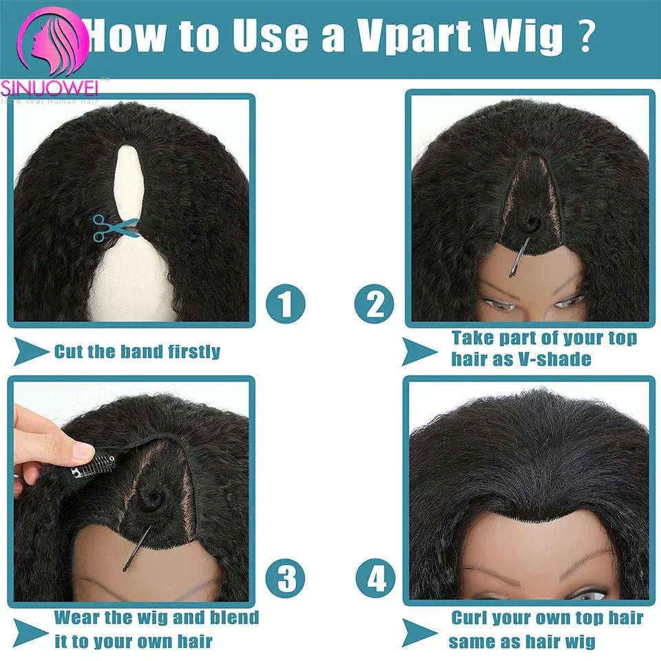 Sinuowei Highlight Wig V Part Wig Human Hair