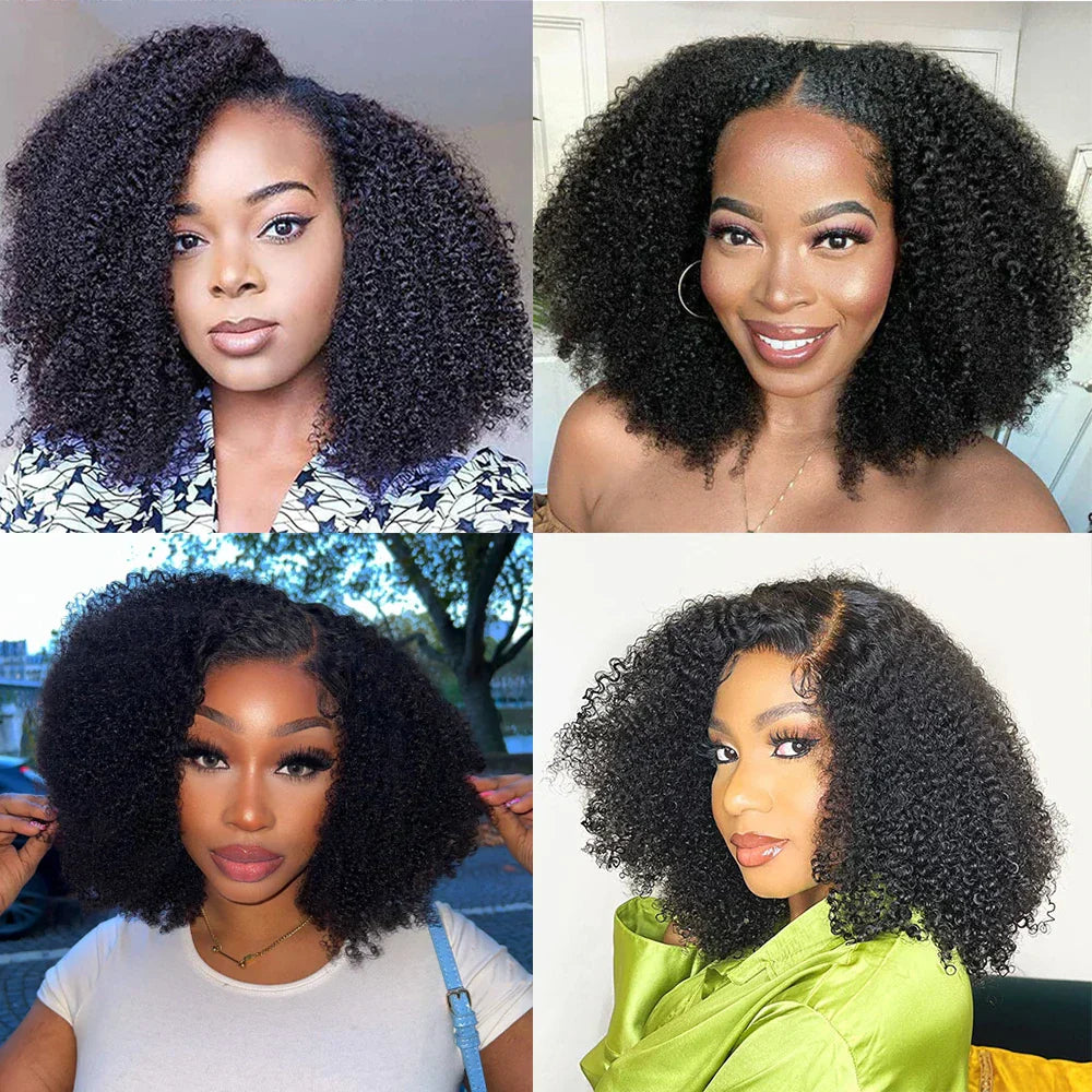 Density Afro Kinky Curly Human Hair Wigs
