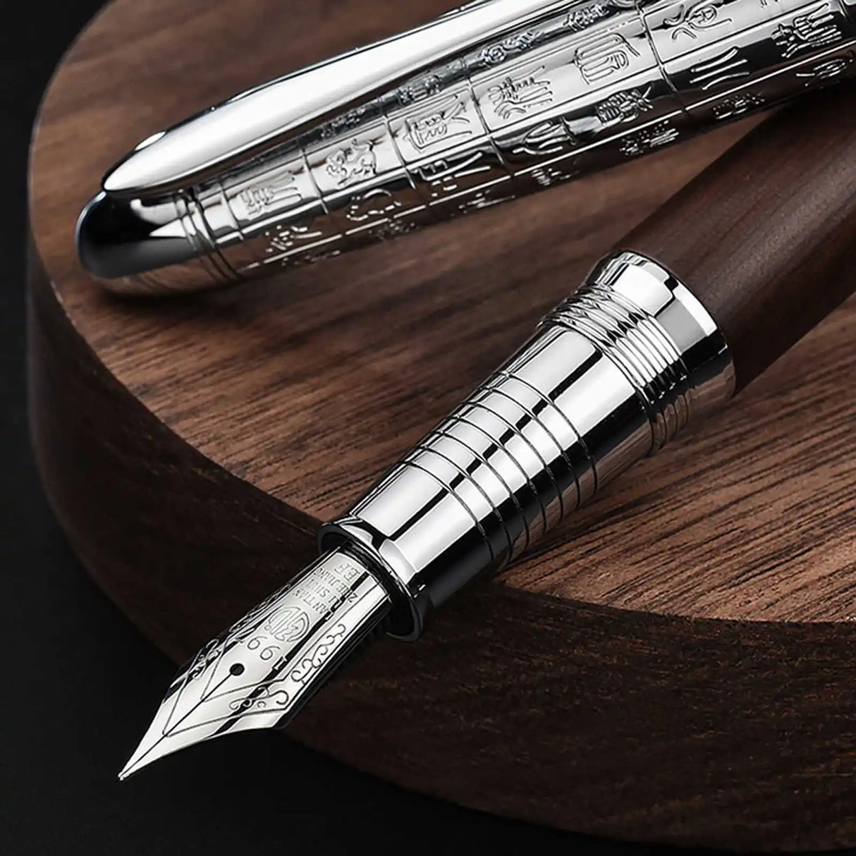 Hongdian Fountain Pen Beautiful Natural Wood Retro