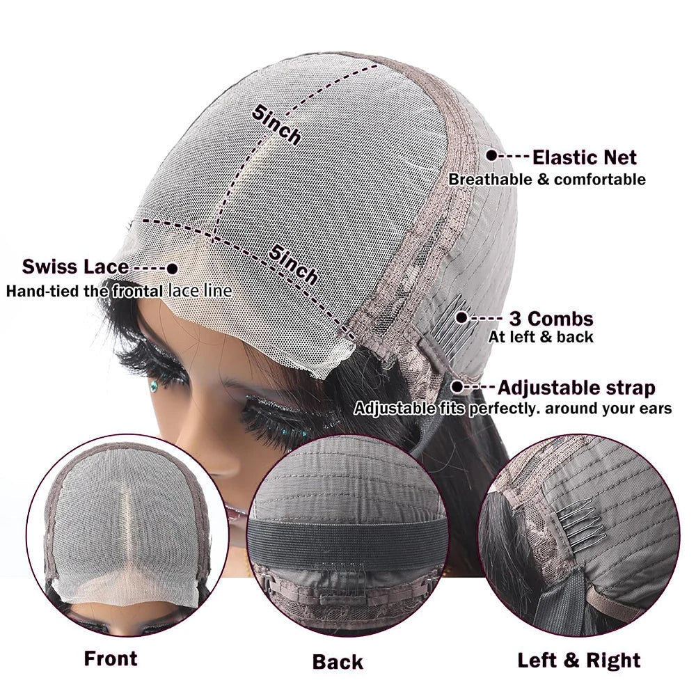 Straight Human Hair Wigs Glueless Wig Human Hair