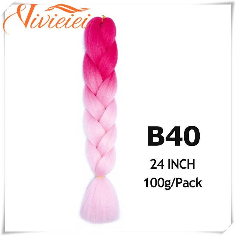 Pink Ombre Jumbo Braids Hair Extensions