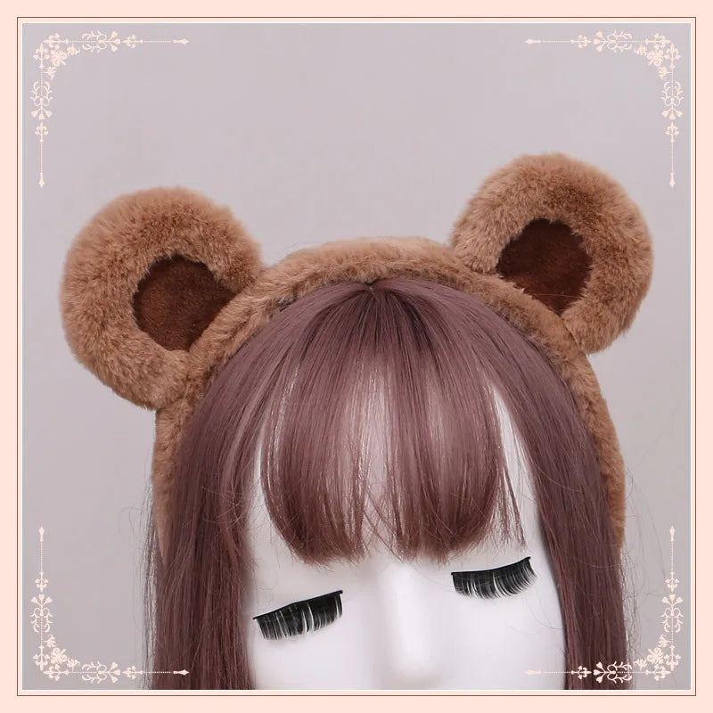 Lolita Plush Hair Hoop Animal Bear Ears Headwear