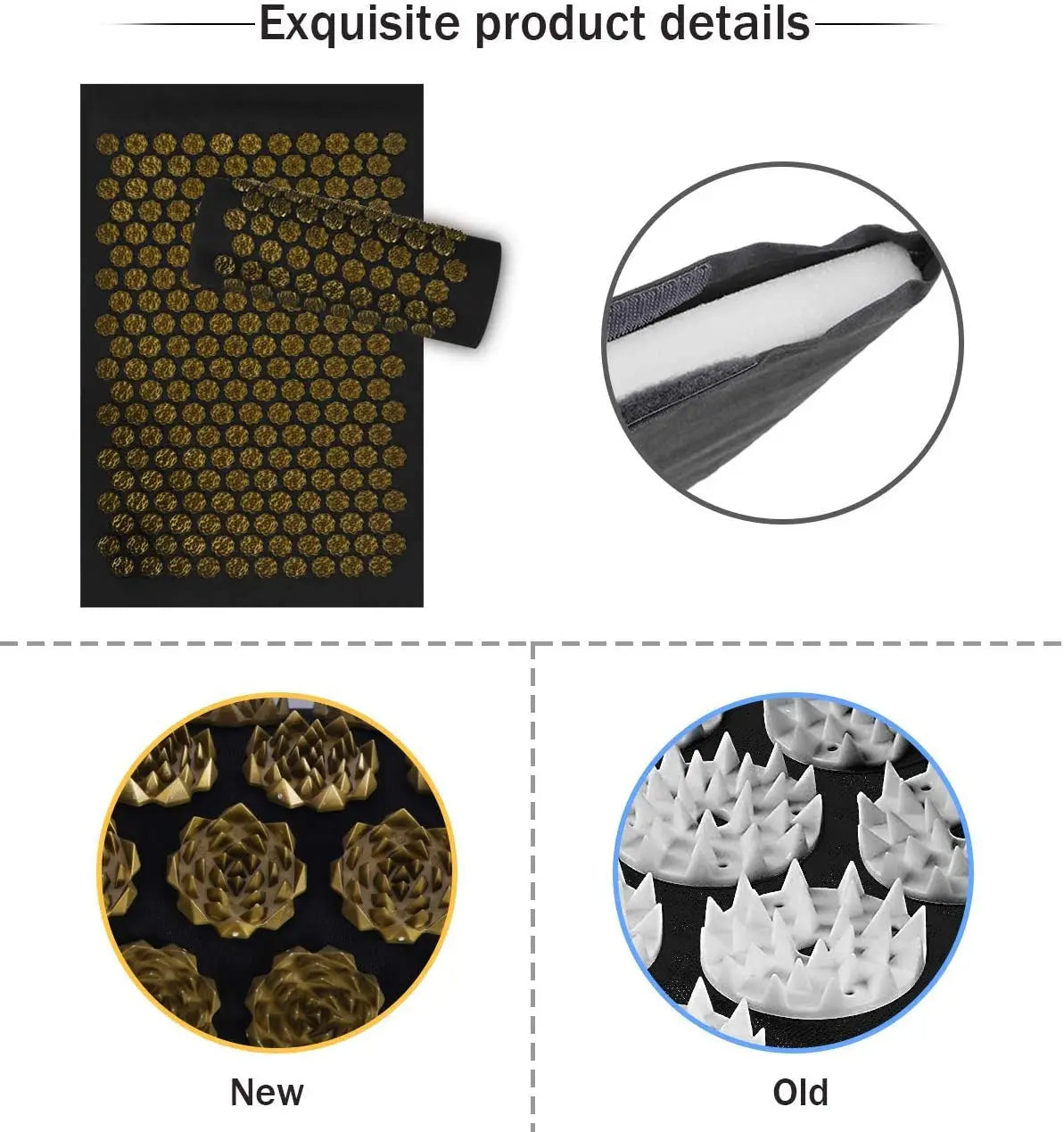 Shiatsu Acupressure Mat Spike Massage Pad Kuznetsov'S Applicator