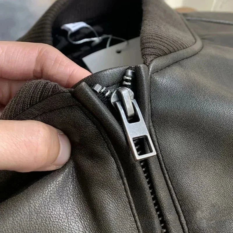 Traf Zr Woman Faux Fur Coat Zipper Leather