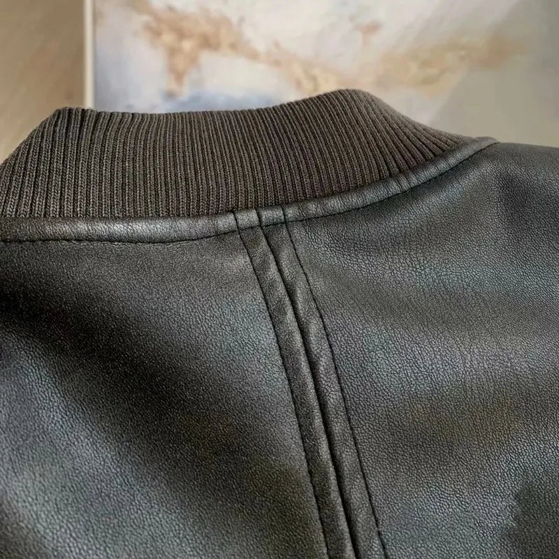 Traf Zr Woman Faux Fur Coat Zipper Leather