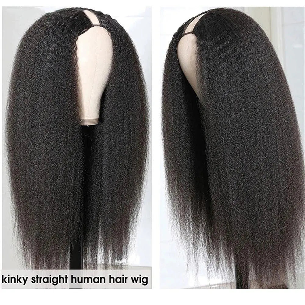 Kinky Straight V Part Wig Human Hair Wigs