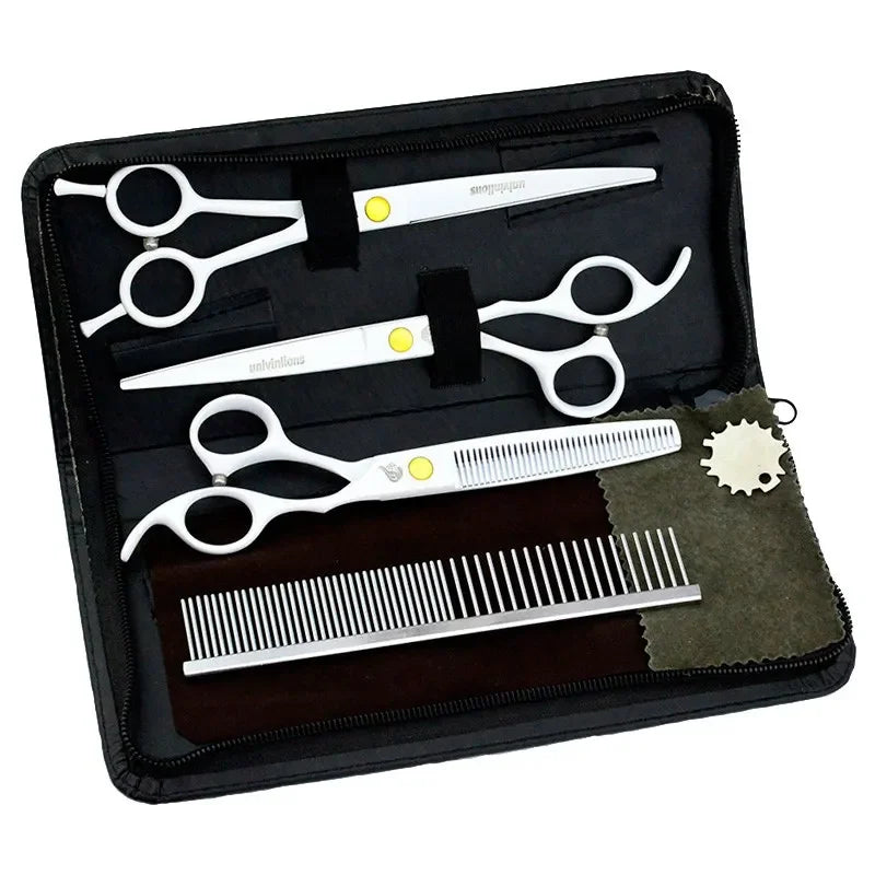 White Curved Scissors Pet Grooming Scissors