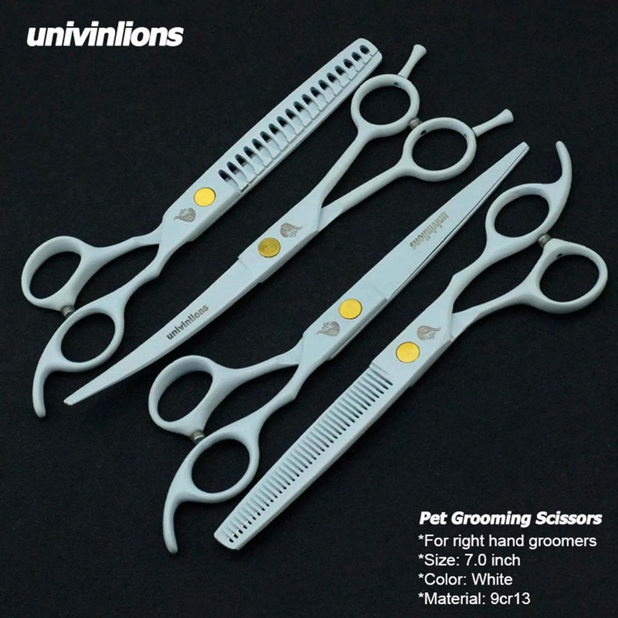 White Curved Scissors Pet Grooming Scissors