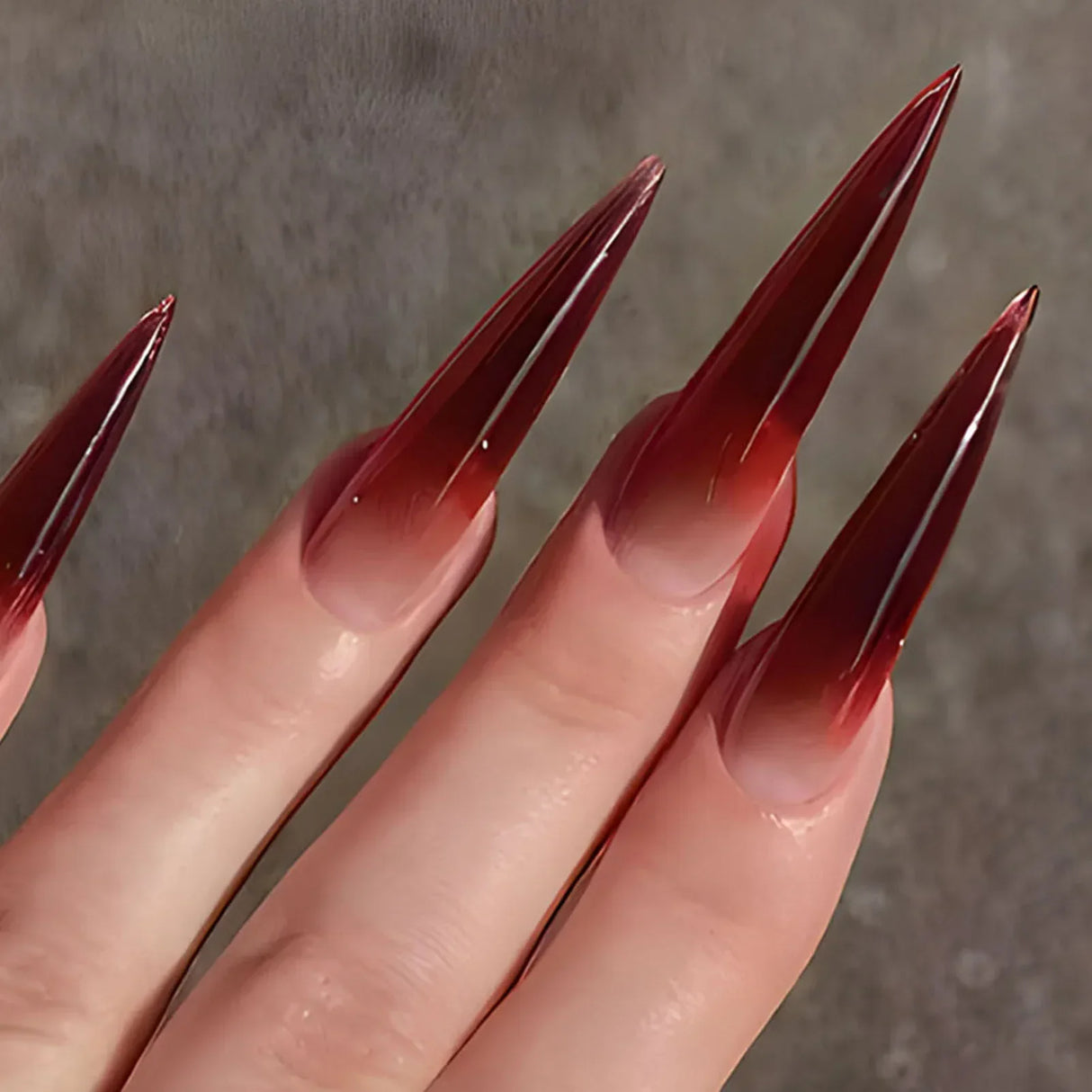 Wearable Silver Stripes Yk False Nails Long Almond