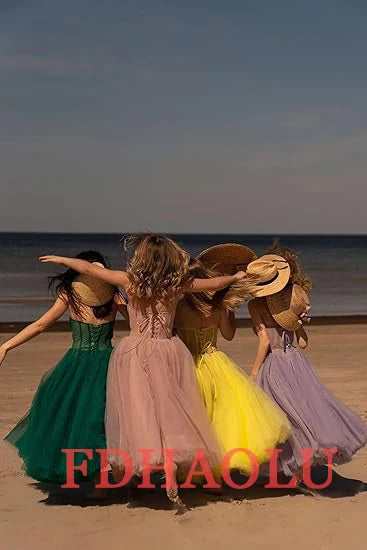 Weiyin Ae0775 Simple Green Tulle A Line Short