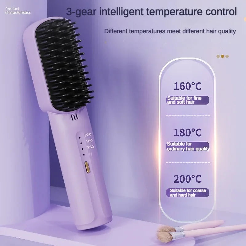 Wireless Hair Straighteners Mah Mini Hot Comb Dryer