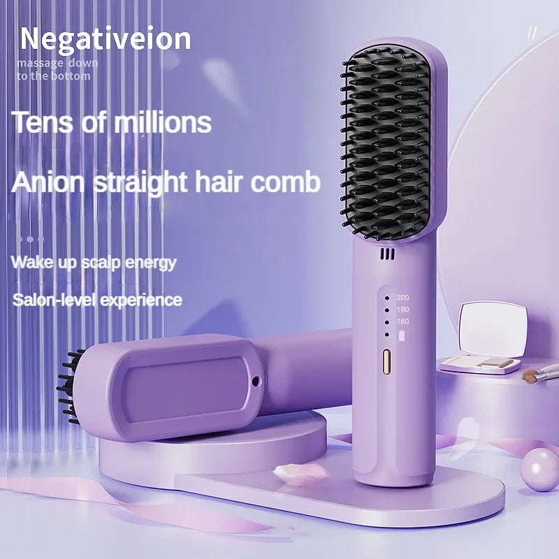 Wireless Hair Straighteners Mah Mini Hot Comb Dryer