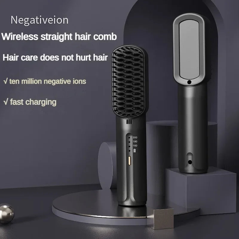 Wireless Hair Straighteners Mah Mini Hot Comb Dryer