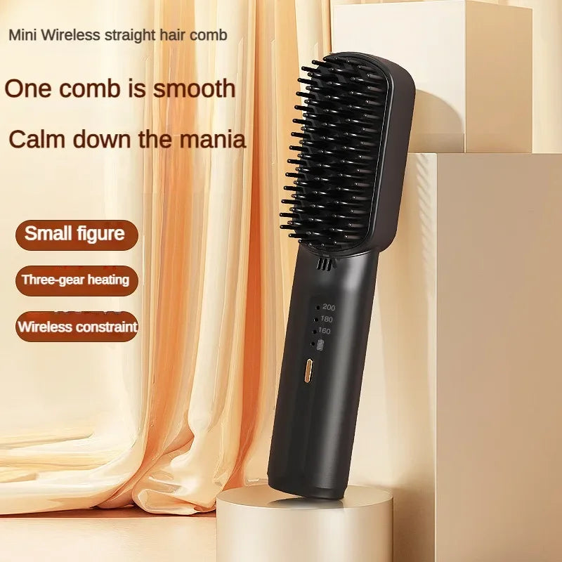 Wireless Hair Straighteners Mah Mini Hot Comb Dryer