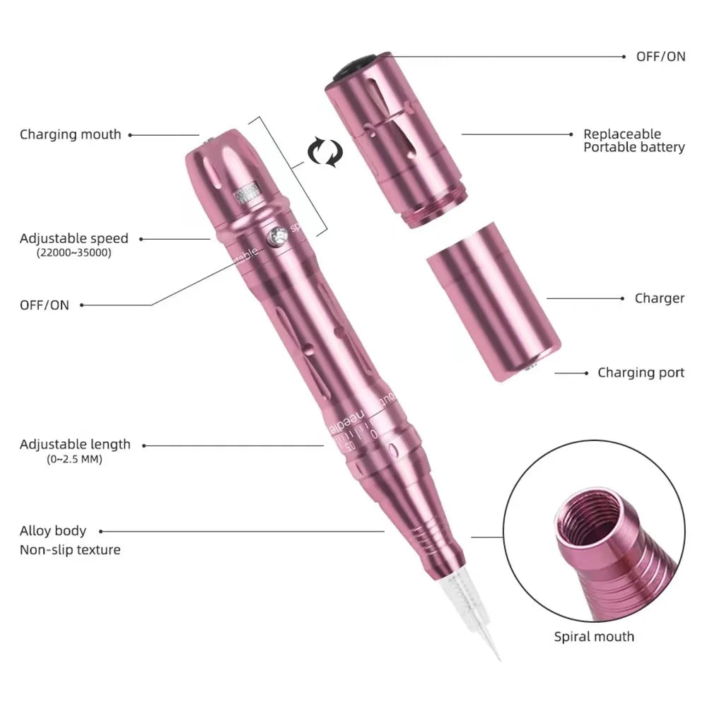 Wireless Permanent Makeup Machine Kit Micropigmentation Microblading Pen