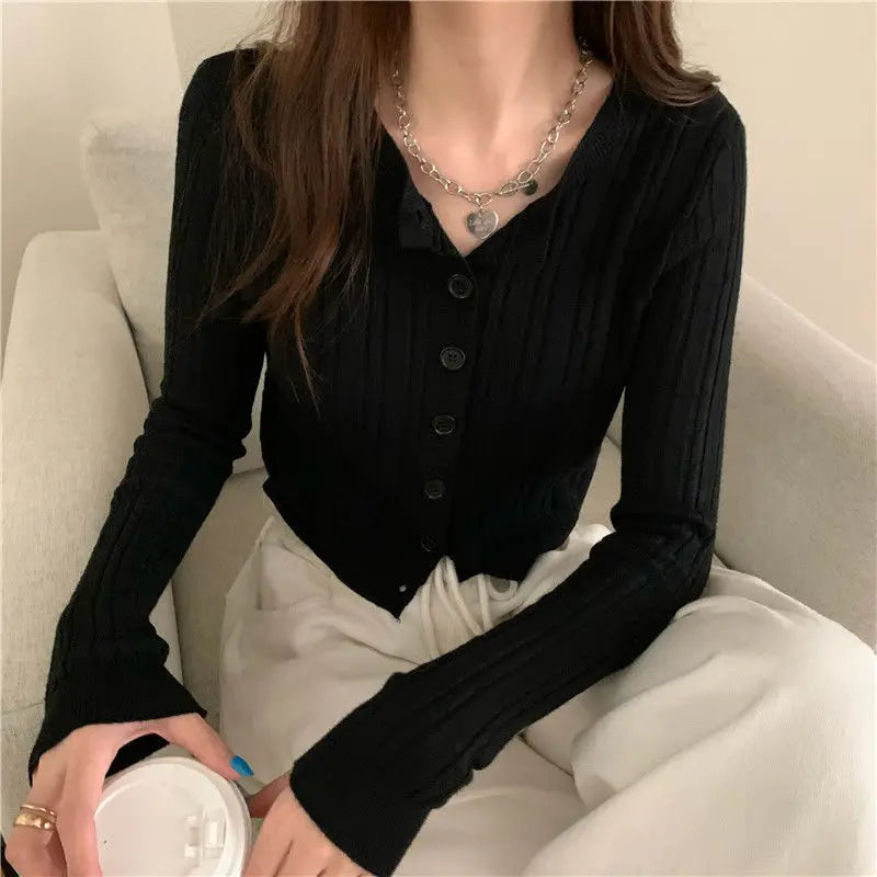 Women Cardigans Casual All Match Long Sleeve Female