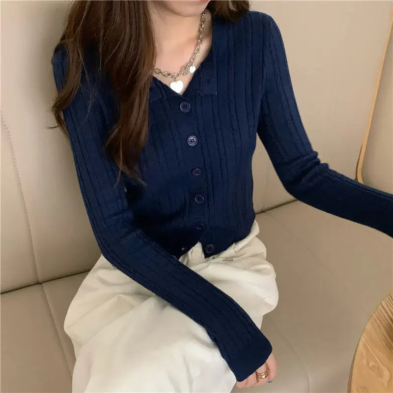 Women Cardigans Casual All Match Long Sleeve Female