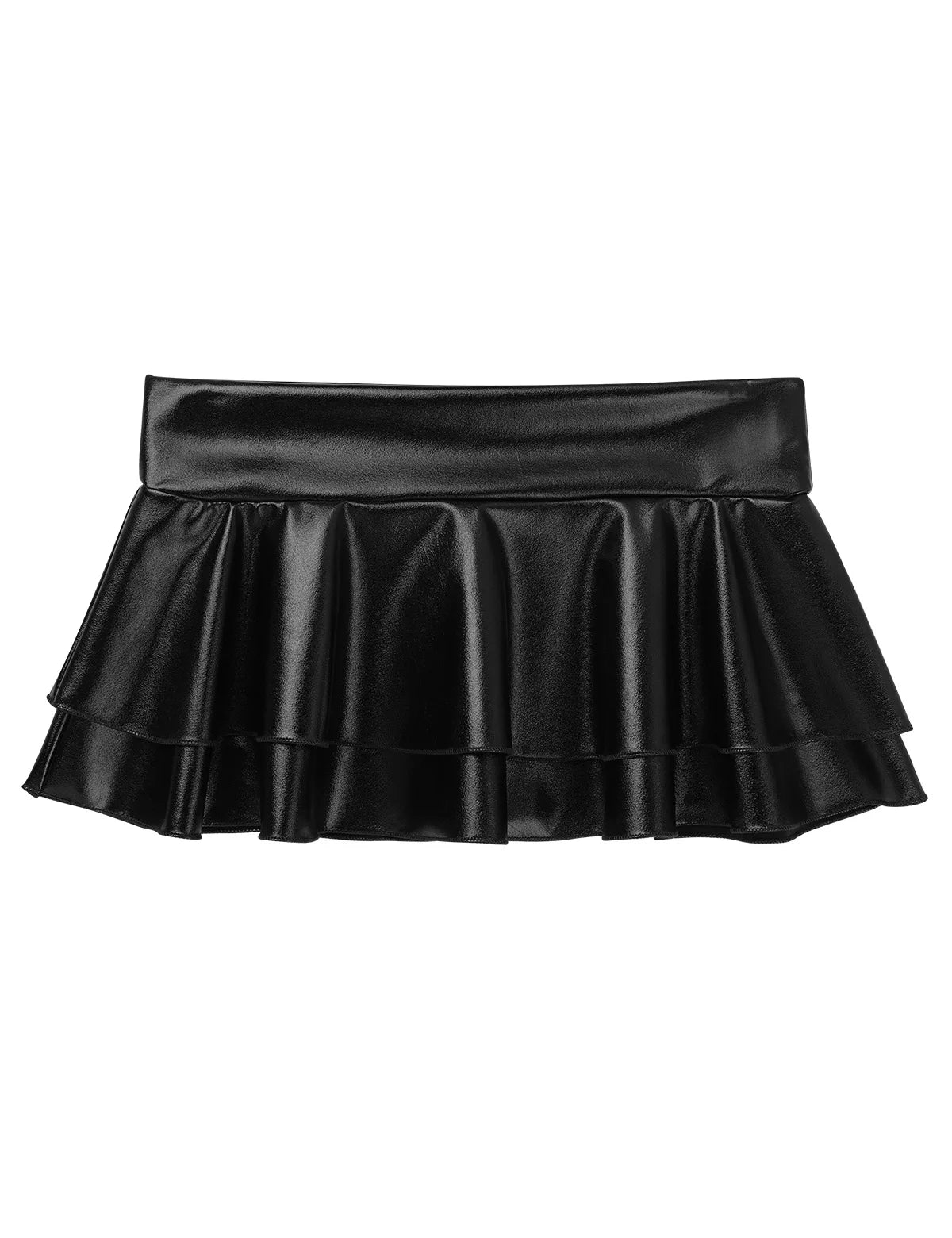 Women Shiny Metallic Low Rise Ruffled Pole Dance