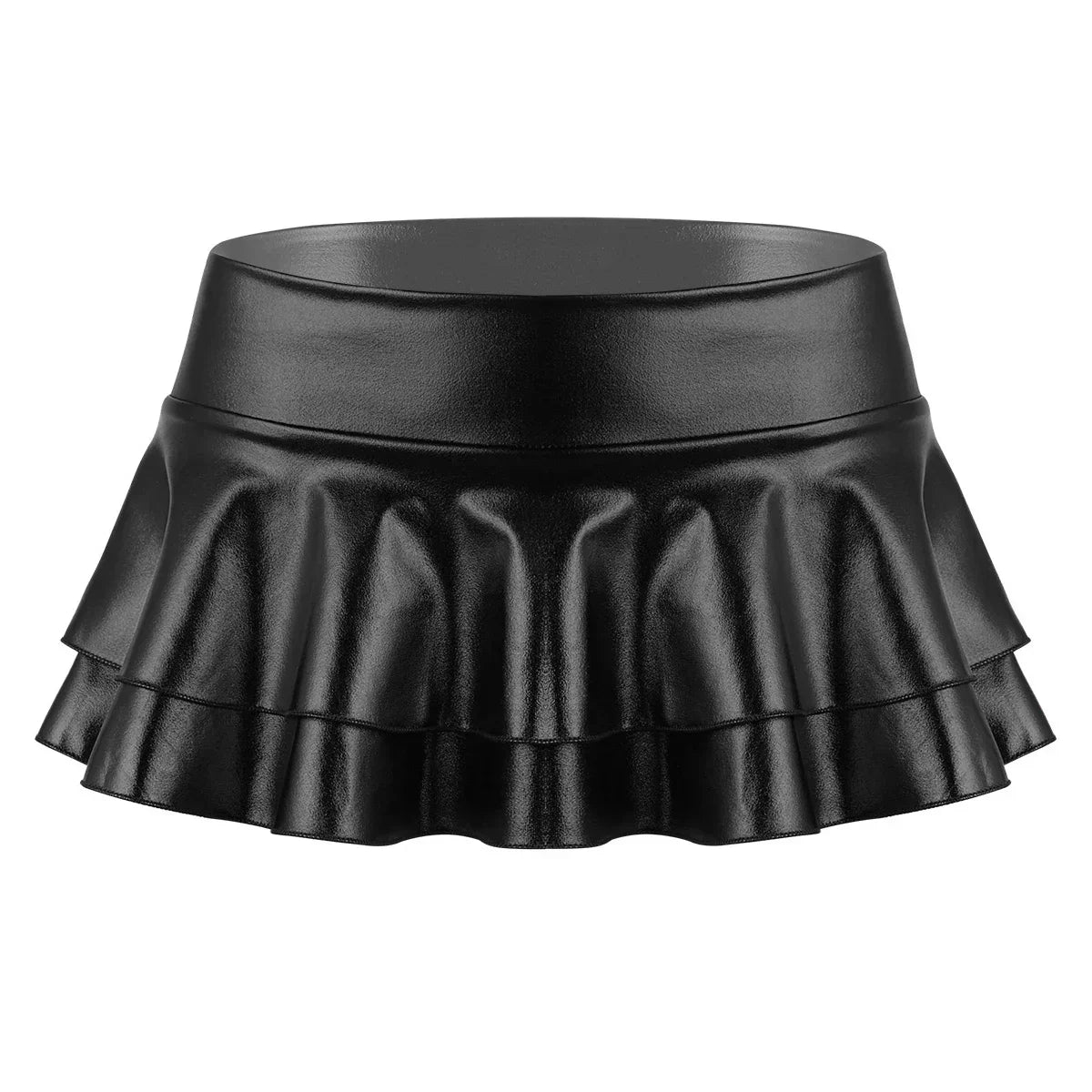 Women Shiny Metallic Low Rise Ruffled Pole Dance