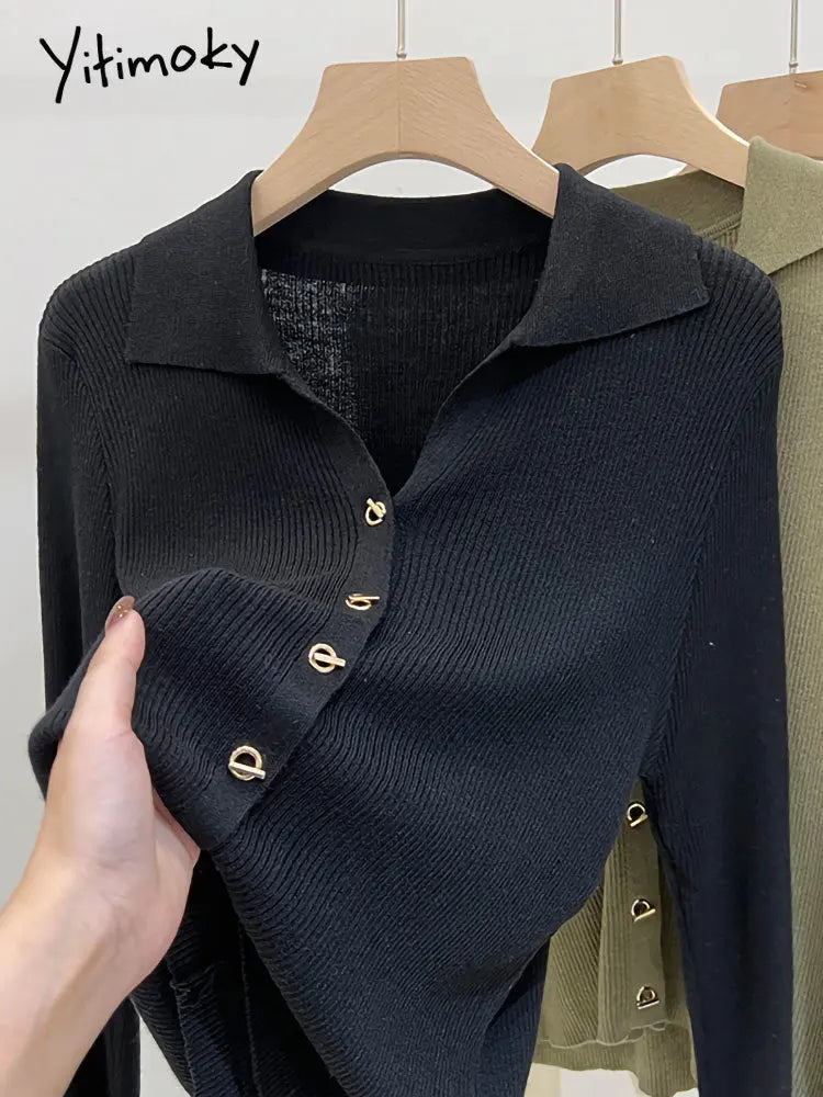 Yitimoky V Neck Knitted Cardigan For Women Fall