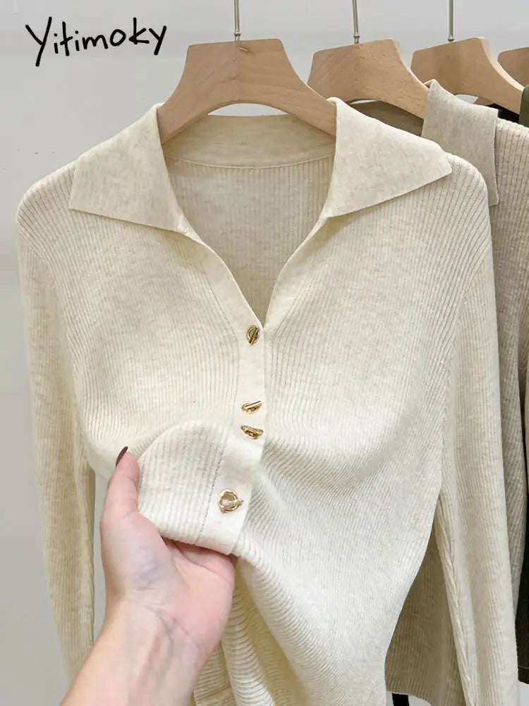 Yitimoky V Neck Knitted Cardigan For Women Fall