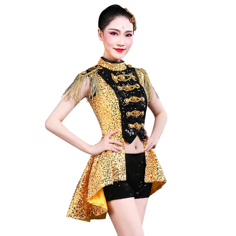 Stage Costume Red Tassels Bikini Costumes Nightclub Bar