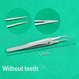 Stainless Steel Round Handle Micro Tweezers Eyelid