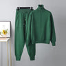 New Pieces Set Women Knitted Tracksuit Turtleneck Sweater