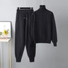 New Pieces Set Women Knitted Tracksuit Turtleneck Sweater