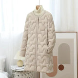 New Mid-Length Puffer Coats Women' Round Neck Fashion