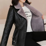New Winter Pu Leather Jacket Short Blazers Coat