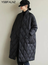 Winter Arrivals Women Cotton Coats Diamond Lattice Block