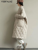 Winter Arrivals Women Cotton Coats Diamond Lattice Block
