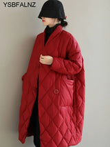 Winter Arrivals Women Cotton Coats Diamond Lattice Block