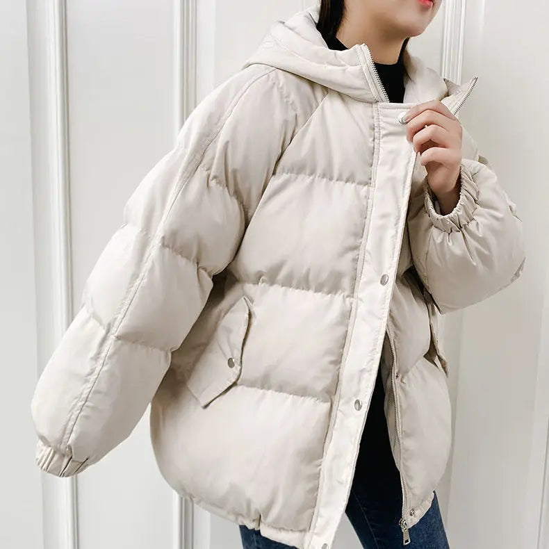 Women Short Jacket Winter Thick Hooded Cotton Padded