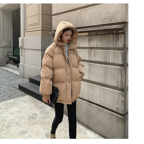 Women Short Jacket Winter Thick Hooded Cotton Padded