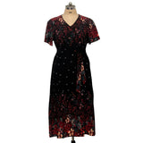 Women Summer Long Dress V Neck Short Sleeve