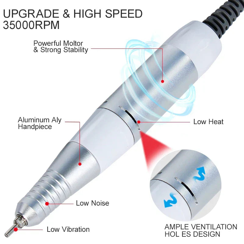 Rpm Electric Nail Art Drill Pen Handle File