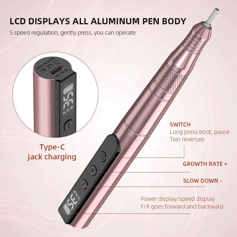 Rpm Electric Nail Drill Machine Professional Nail Lathe