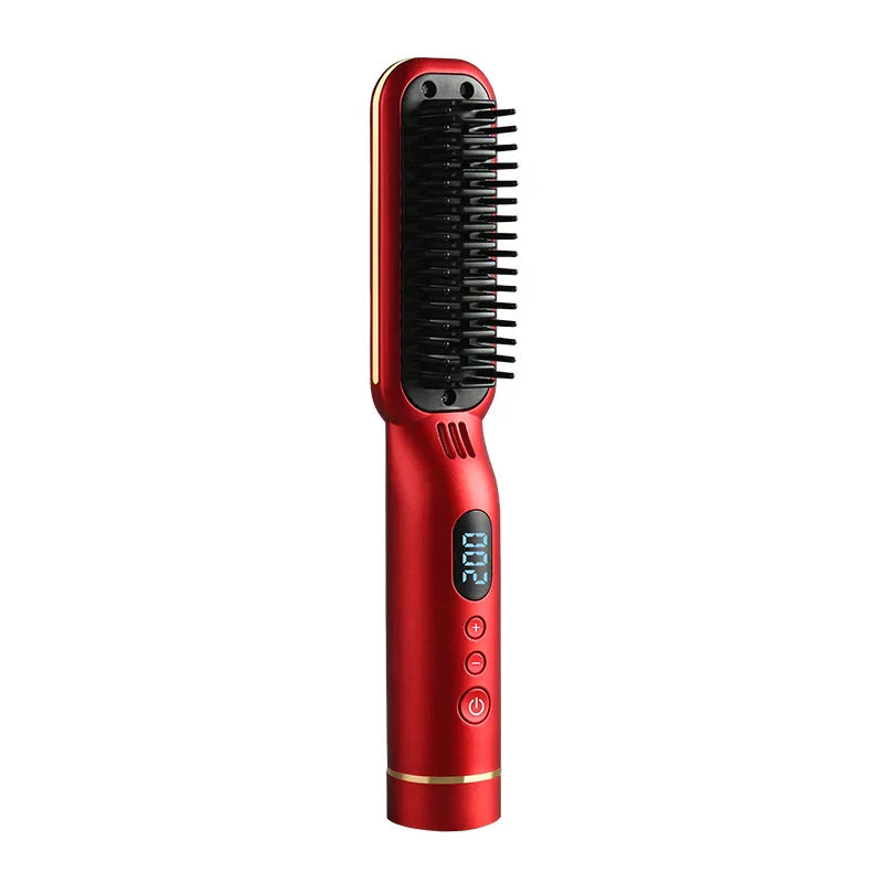 Mah Wireless Hair Straightener Hot Comb With Led