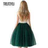 Layers Black Pleated Skirt Sexy Midi Tulle Skirt