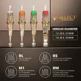 Mixed Sizes Ez V-Select Cartridge Tattoo Needle