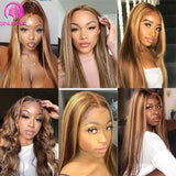 Sinuowei Highlight Wig V Part Wig Human Hair