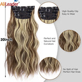 Set Synthetic Hair Clip In Long Wavy Thick