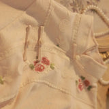Apricot Cheongsam Qipao Embroidered Long Sleeve Autumn/Winter New