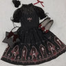 Dark Gothic Devil Print Dress Black Japanese Style