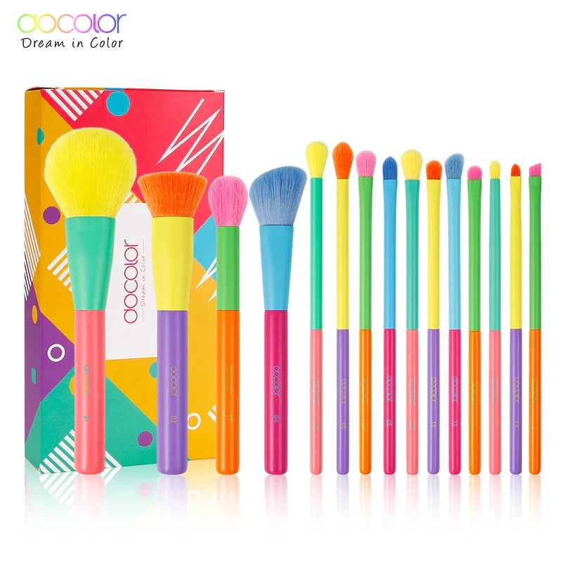 Docolor Colorful Makeup Brushes Cosmetic Foundation Powder