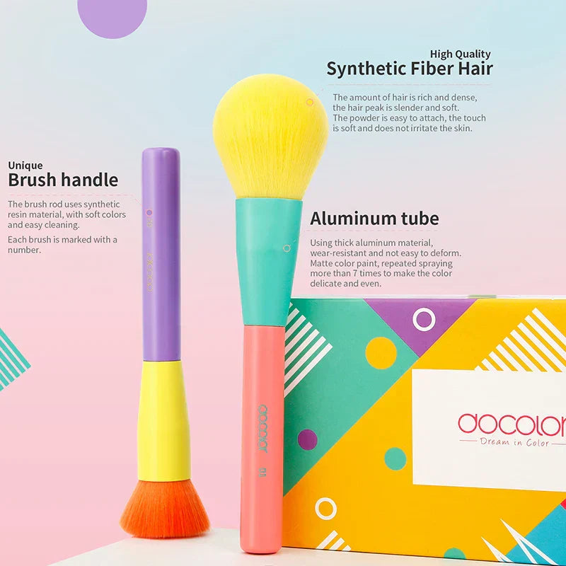Docolor Colorful Makeup Brushes Cosmetic Foundation Powder