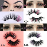 Fluffy Mink Eyelashes Colored Lashes With Glitter
